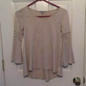 Tan Shirt w/ Cutout Detail Sleeves